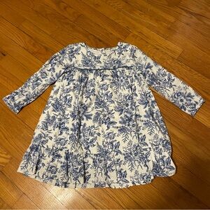 Ruffle Butts Floral Blue & White Girl’s Size 5 Long Sleeve Lined Swing Dress